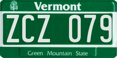 VT license plate ZCZ079