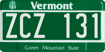 VT license plate ZCZ131