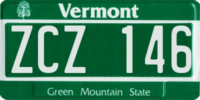 VT license plate ZCZ146