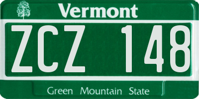 VT license plate ZCZ148