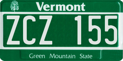 VT license plate ZCZ155
