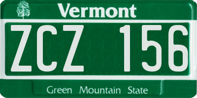 VT license plate ZCZ156