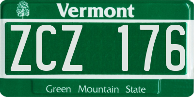 VT license plate ZCZ176