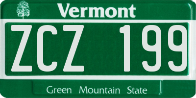 VT license plate ZCZ199
