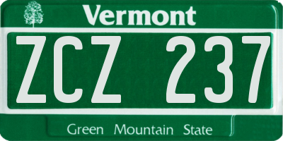 VT license plate ZCZ237