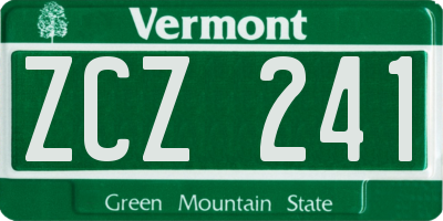 VT license plate ZCZ241