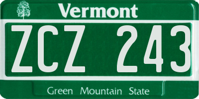 VT license plate ZCZ243