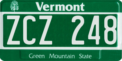 VT license plate ZCZ248