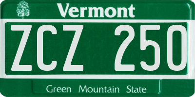 VT license plate ZCZ250