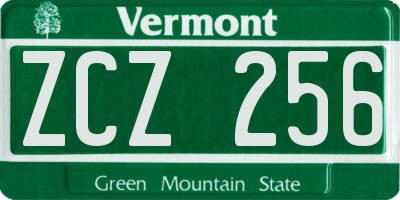 VT license plate ZCZ256