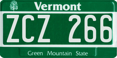 VT license plate ZCZ266