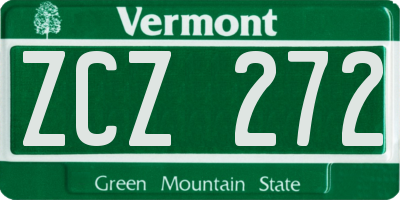 VT license plate ZCZ272