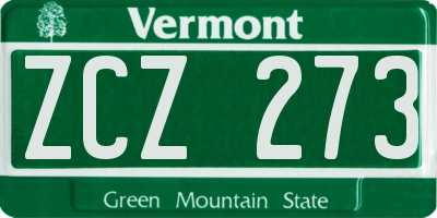 VT license plate ZCZ273