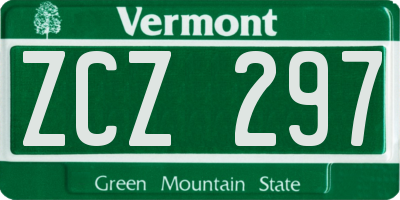 VT license plate ZCZ297