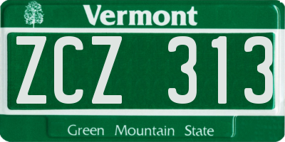 VT license plate ZCZ313