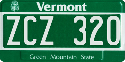VT license plate ZCZ320