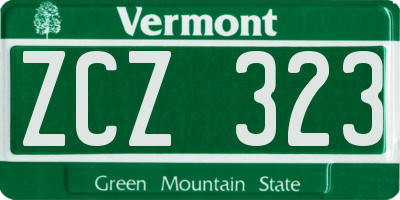 VT license plate ZCZ323
