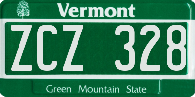 VT license plate ZCZ328