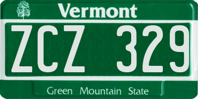 VT license plate ZCZ329