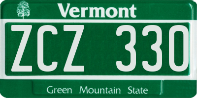 VT license plate ZCZ330