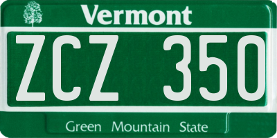 VT license plate ZCZ350