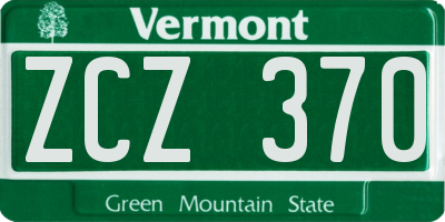 VT license plate ZCZ370