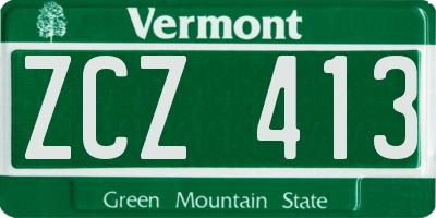 VT license plate ZCZ413