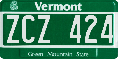 VT license plate ZCZ424
