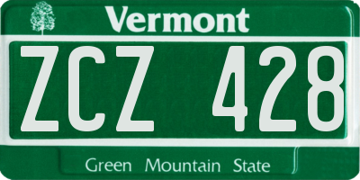 VT license plate ZCZ428