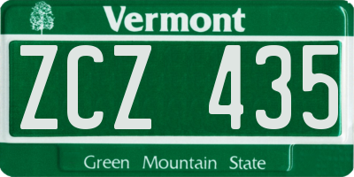 VT license plate ZCZ435