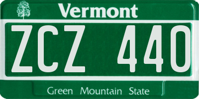 VT license plate ZCZ440