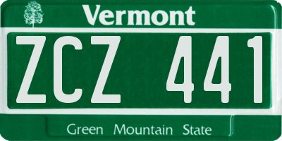 VT license plate ZCZ441