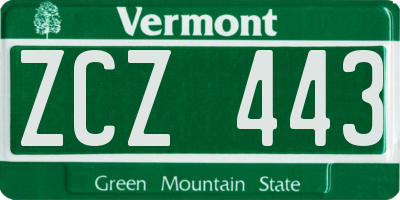 VT license plate ZCZ443