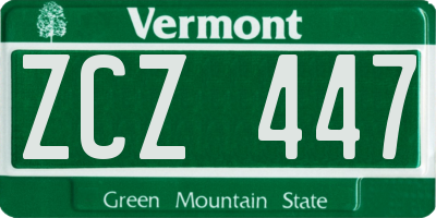 VT license plate ZCZ447