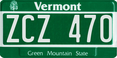 VT license plate ZCZ470