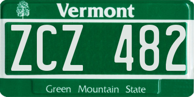 VT license plate ZCZ482