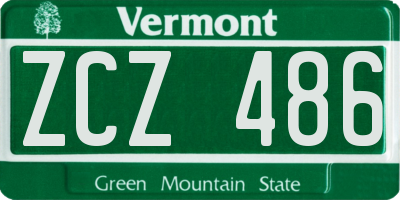 VT license plate ZCZ486