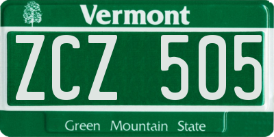 VT license plate ZCZ505