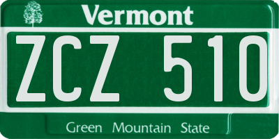 VT license plate ZCZ510