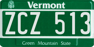 VT license plate ZCZ513