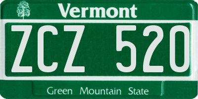 VT license plate ZCZ520