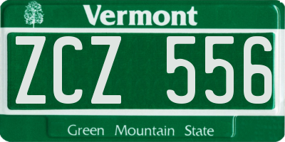 VT license plate ZCZ556