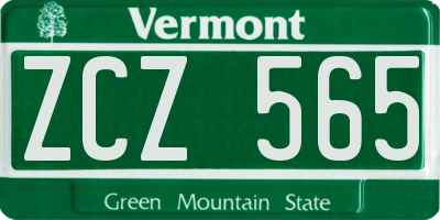 VT license plate ZCZ565