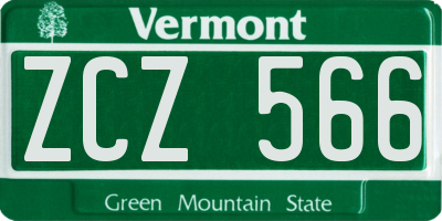 VT license plate ZCZ566