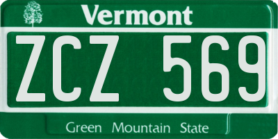 VT license plate ZCZ569