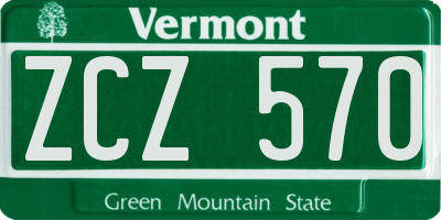 VT license plate ZCZ570