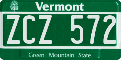 VT license plate ZCZ572