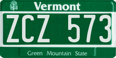 VT license plate ZCZ573