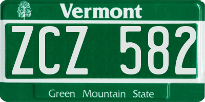 VT license plate ZCZ582