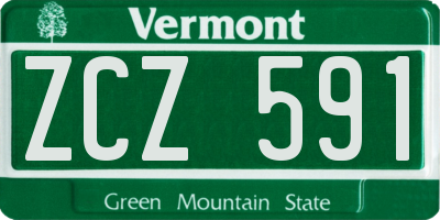 VT license plate ZCZ591